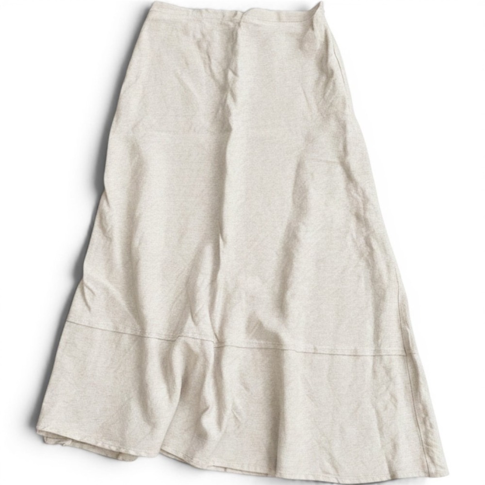 DISSH Linen Maxi Skirt Oatmeal Beige A-Line Lined DFS05018NAT.150 Size 14